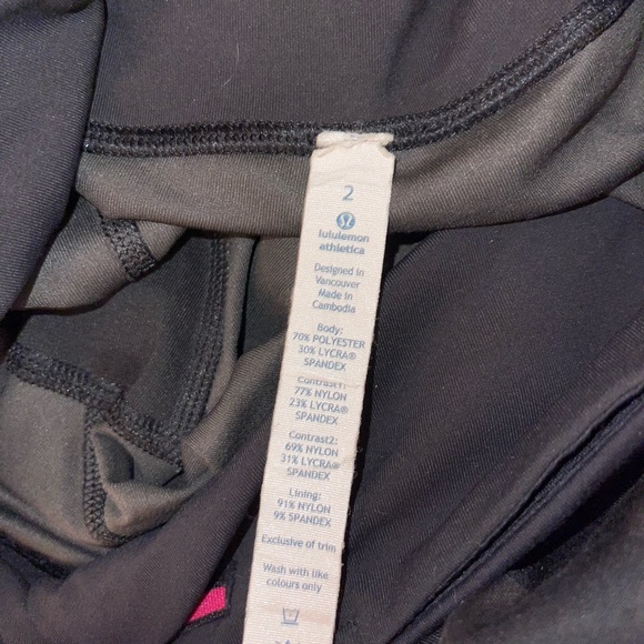 Lululemon Run Inspire Crop II Camouflage Black Mesh - sz 2 - Picture 7 of 7